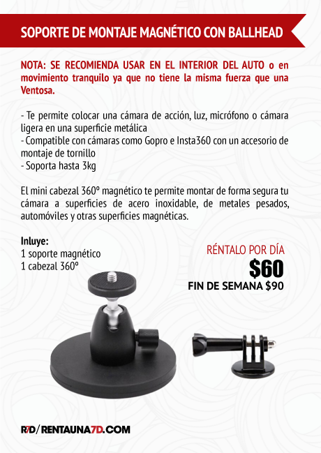 Soporte magnético de cámara de acción para GoPro, soporte magnético de  metal resistente para cámara con trípode de 360 grados compatible con GoPro